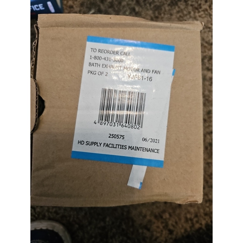 Pack of 2 HD Supply Bath Exhaust Motor and Fan (250575) NIB